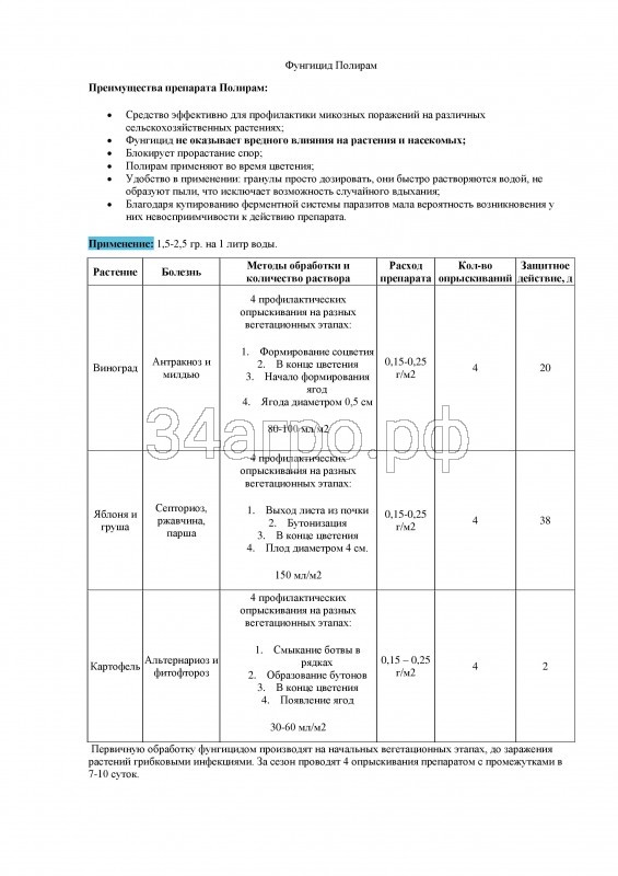 Фунгицид Полирам ДФ 100 гр.