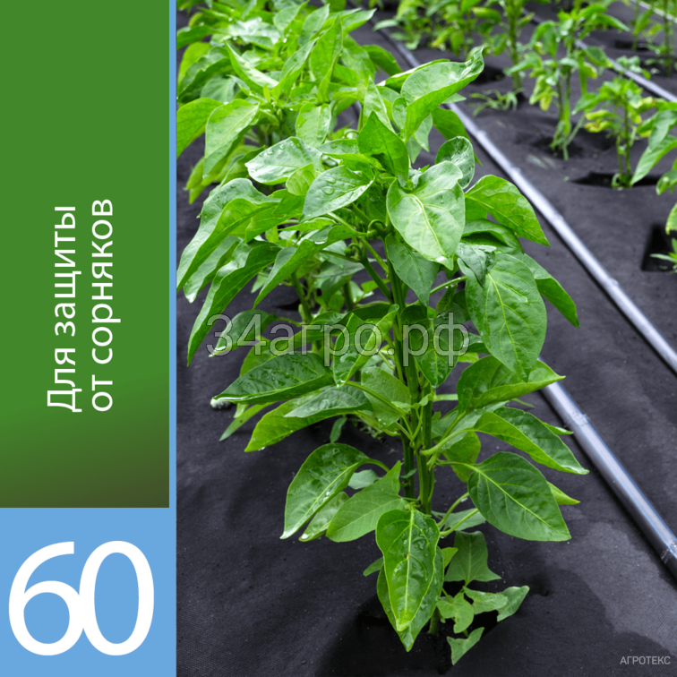 Чёрный укрывной материал 60 (Спанбонд) 3,2м*10м